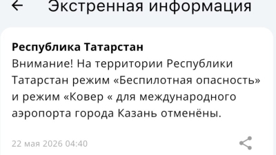 Час под ударом - ночью в Татарстане закрывали небо и вводили режим беспилотной опасности 22/05/2026 &ndash;