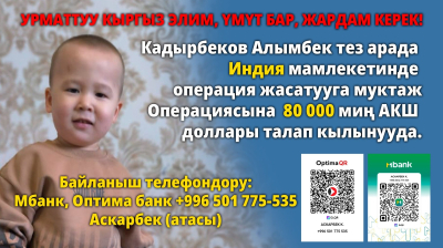 Пятилетнему Алымбеку Кадырбекову необходимы средства на срочную операцию